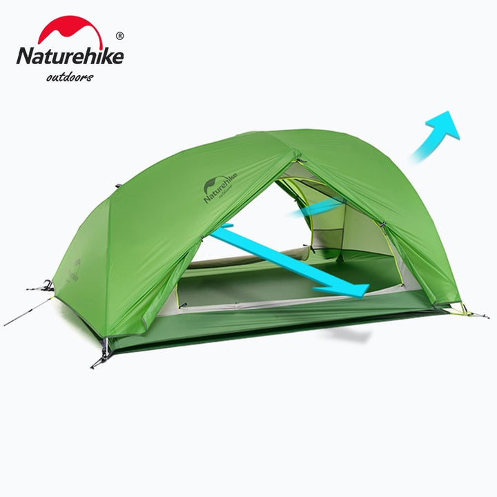 Naturehike Star River Camping Tent: 2-Person Ultralight Waterproof Tent | Double Layer | 4 Seasons | Ideal for Outdoor Travel, Hiking, and Camping - BeachStore