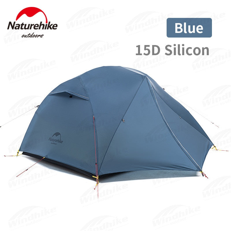 Naturehike Upgraded Star River - 2 Person Ultralight Tent - 20D Silicone, Waterproof Snow Skirt, Free Mat Included - BeachStore