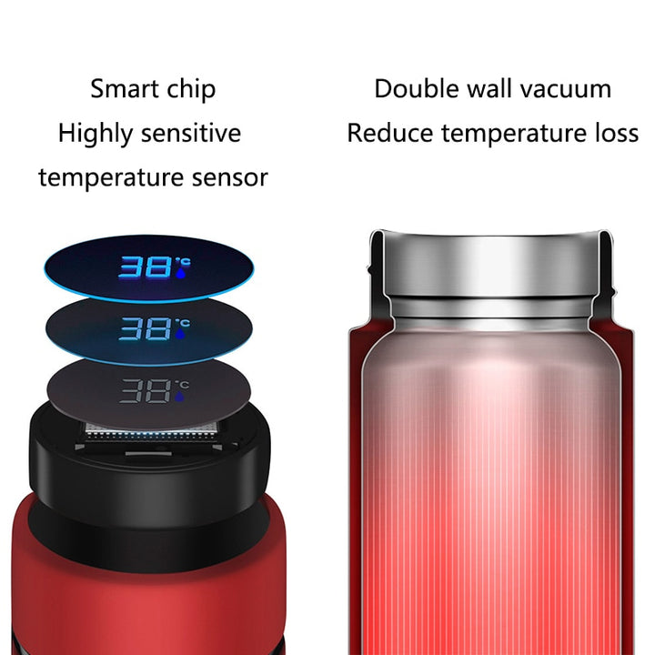 smart digital water bottle keeps cold and heat thermal bottle Stainless Steel Thermos for baby children kids terms BeachStore 