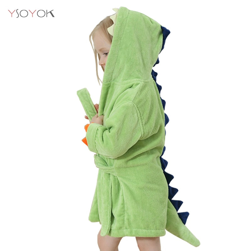 YSOYOK Cartoon Dinosaur Children Bathrobes - Baby Kids Pajamas Hooded Beach Towel Bathrobe BeachStore Beach Gear > Beach Towels > Jacquard Beach Towels