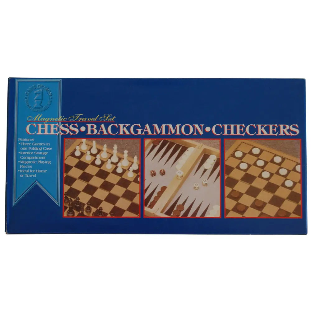 3 in 1 Magnetic Beach Game Set - Chess - Backgammon - Checkers BeachStore Beach Gear > Beach Recreation > Beach Games