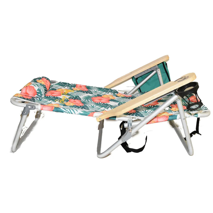 Hang Ten Deluxe Backpack Beach Chair with Wooden Armrests & Cooler Dry Pouch BeachStore Beach Gear > Beach Chairs > BackPack Beach Chairs