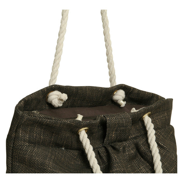 Sand Jute Pleated Large Tote w/Rope Detail - Brown BeachStore Beach Specials > Holiday Mega Sale