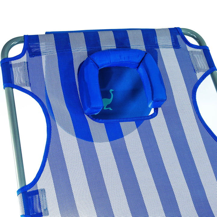 Ostrich Deluxe Face-Down Chaise Lounge - Blue & White Stripe BeachStore Beach Gear > Beach Chairs > Beach Loungers