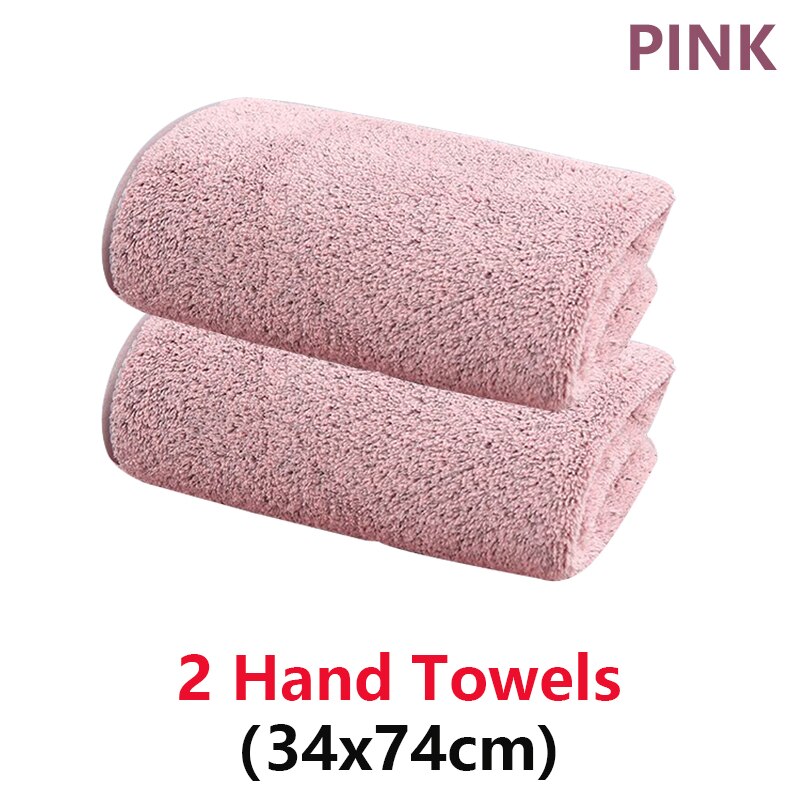 Luxury Bamboo Cotton Bath Towel Set, 2/4pcs Thick High Absorbent