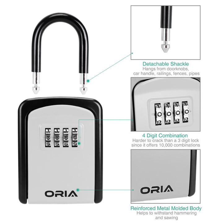 ORIA Password Key Box Outdoor Key Safe Lock Box Decoration Key Code Box Key Storage Lock Box Wall Mounted Password Box BeachStore 