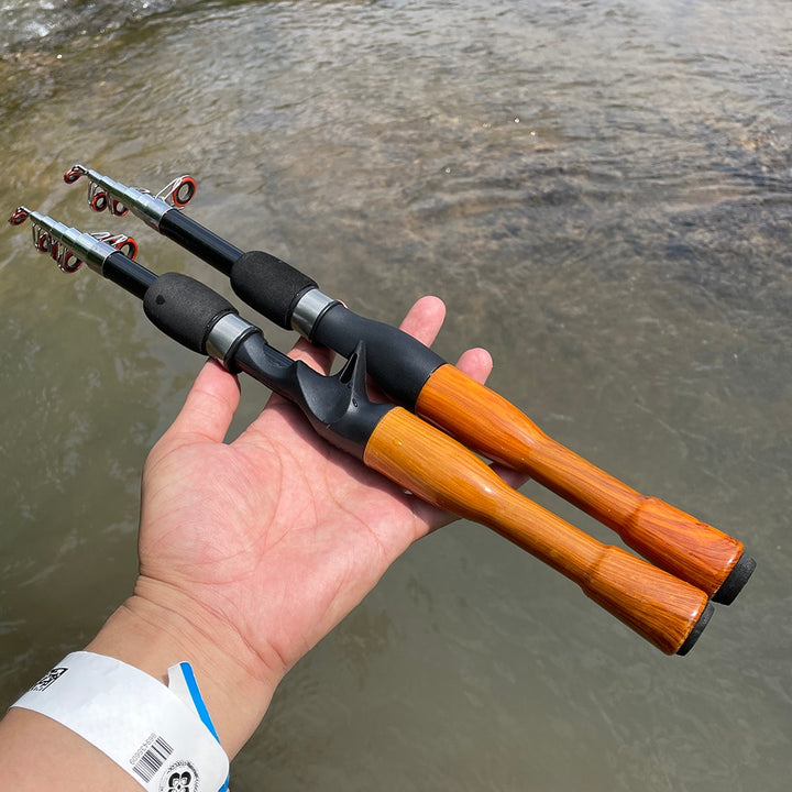 Lure Fishing Rod 1.3m 1.6m 1.8m Carbon Spinning Casting Baitcasting Mini Short Light Travel Lure Rod BeachStore 
