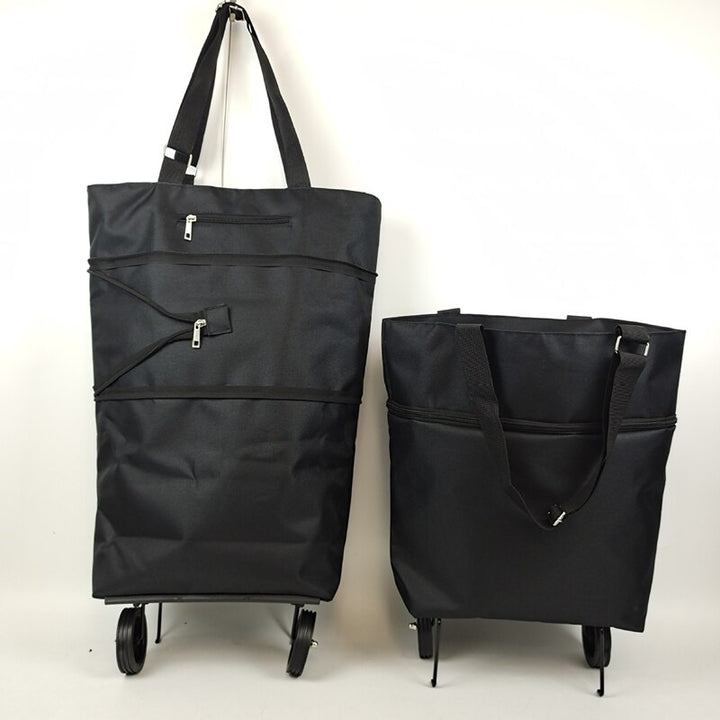 Oxford Folding Shopping Bag Shopping Cart Wheels Bag Small Pull Cart Women&#39;s Buy Vegetables Bag Shopping Organizer Tug Package BeachStore 