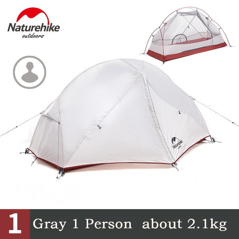 Naturehike - Waterproof Double Layer Outdoor Beach Tent with Aluminum Rod - Gray, Ultralight - BeachStore