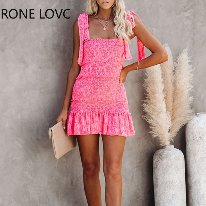 Women Tiered Ruffle Ruched Cami Dress Casual Dress  Elegant Fashion Chic Dress BeachStore 