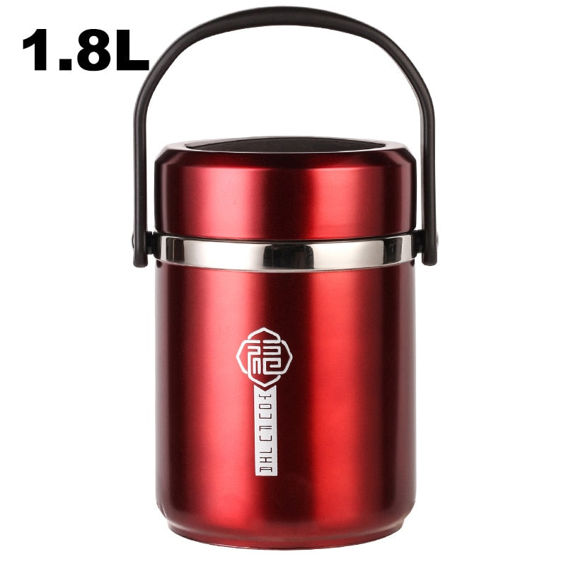 6 Hours Thermal Vacuum Lunch Box 304 Stainless Steel Insulated Worker Adult Food Container Large Picnic Student Bento Box Set BeachStore 