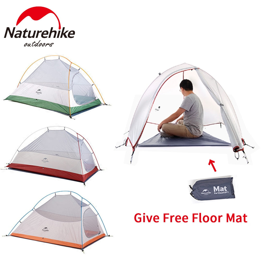 Naturehike Cloud Up Upgrade Camping Tent Outdoor Single Person 20D Silicone 1.2kg Ultralight Tent Portable Camping Hiking Beach - BeachStore