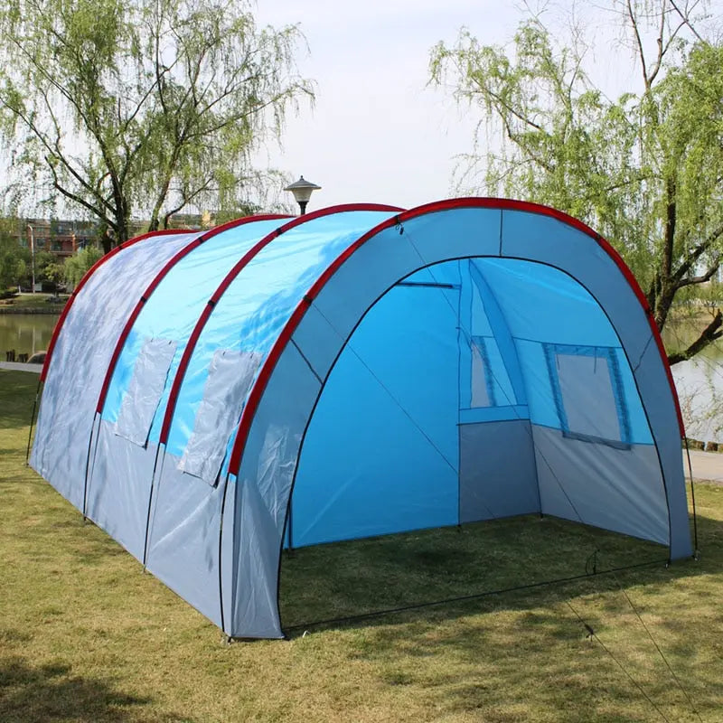 Spacious and Waterproof Canvas Camping Tent - Fiberglass, Ideal for Family and Group Outdoor Adventures - Accommodates 5-8 People - BeachStore