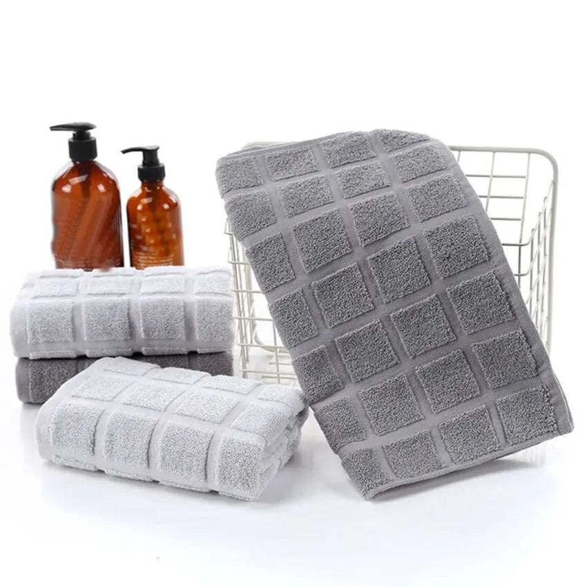Grey Geometric Towels Cotton Thick Face Towel Home Spa Swimming Beach for Adults Kids Yoga Sport Toalha Serviette Toalla facial BeachStore 