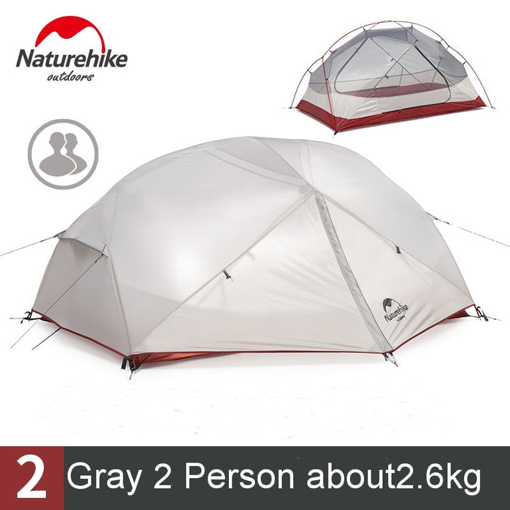 Naturehike - Waterproof Double Layer Outdoor Beach Tent with Aluminum Rod - Gray, Ultralight - BeachStore