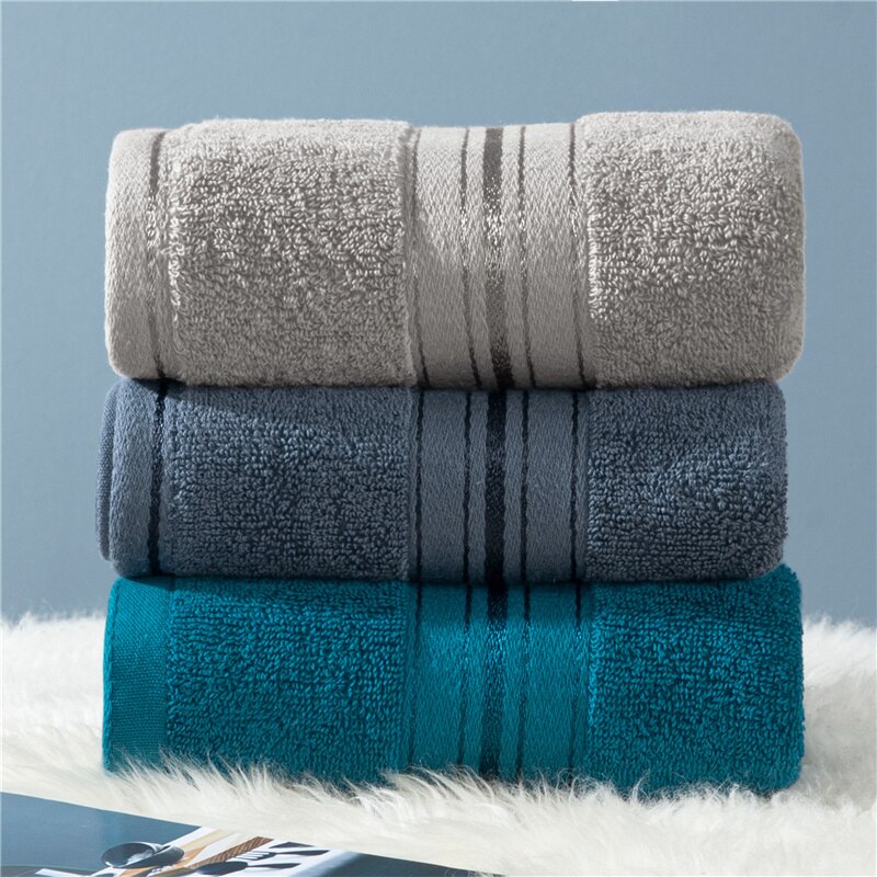 100% Cotton Towel Set High-grade Bathtowel Facetowel Handtowel Soft Bath Face Towel Bathroom Towel Sets Dark Teal Grey 3 Pieces BeachStore 