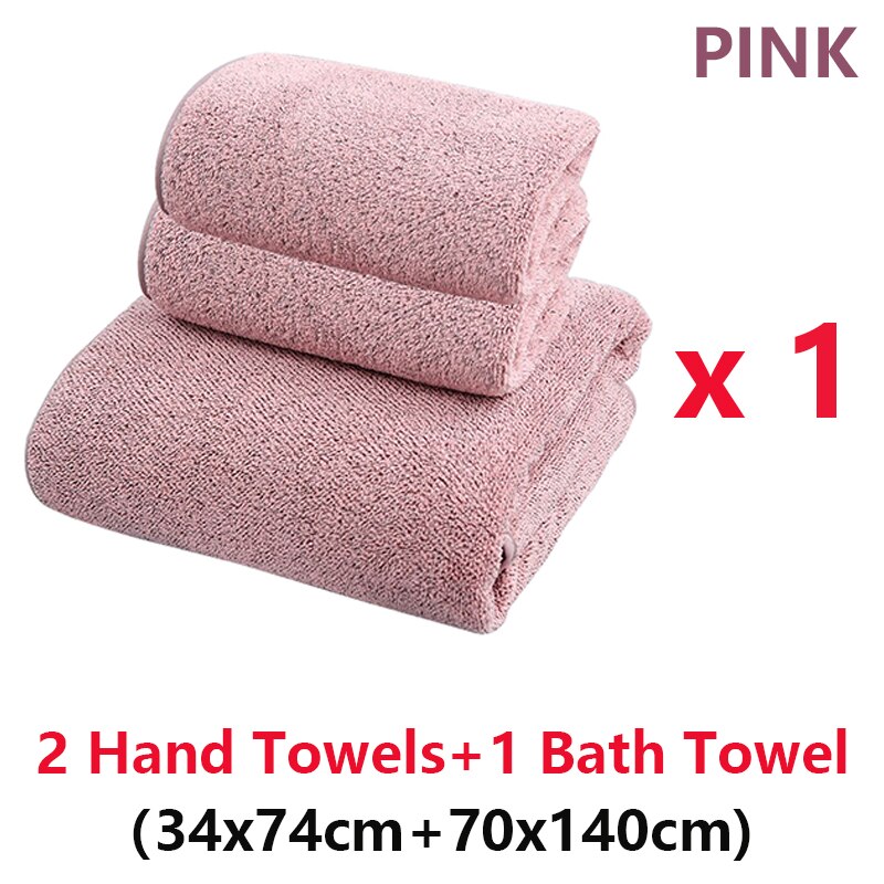 2/4 Pcs Bamboo Charcoal Coral Velvet Bath Towel For Adult Soft Absorbent Quick-Drying Towel Home Bathroom Microfiber Towel Sets BeachStore 