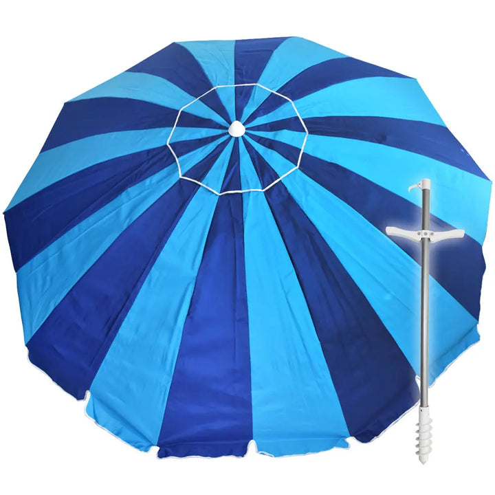 8 ft. 20 Panel Jumbo Vented Fiberglass Beach Umbrella w/ Anchor BeachStore Beach Gear > Beach Umbrellas > Fiberglass Umbrellas