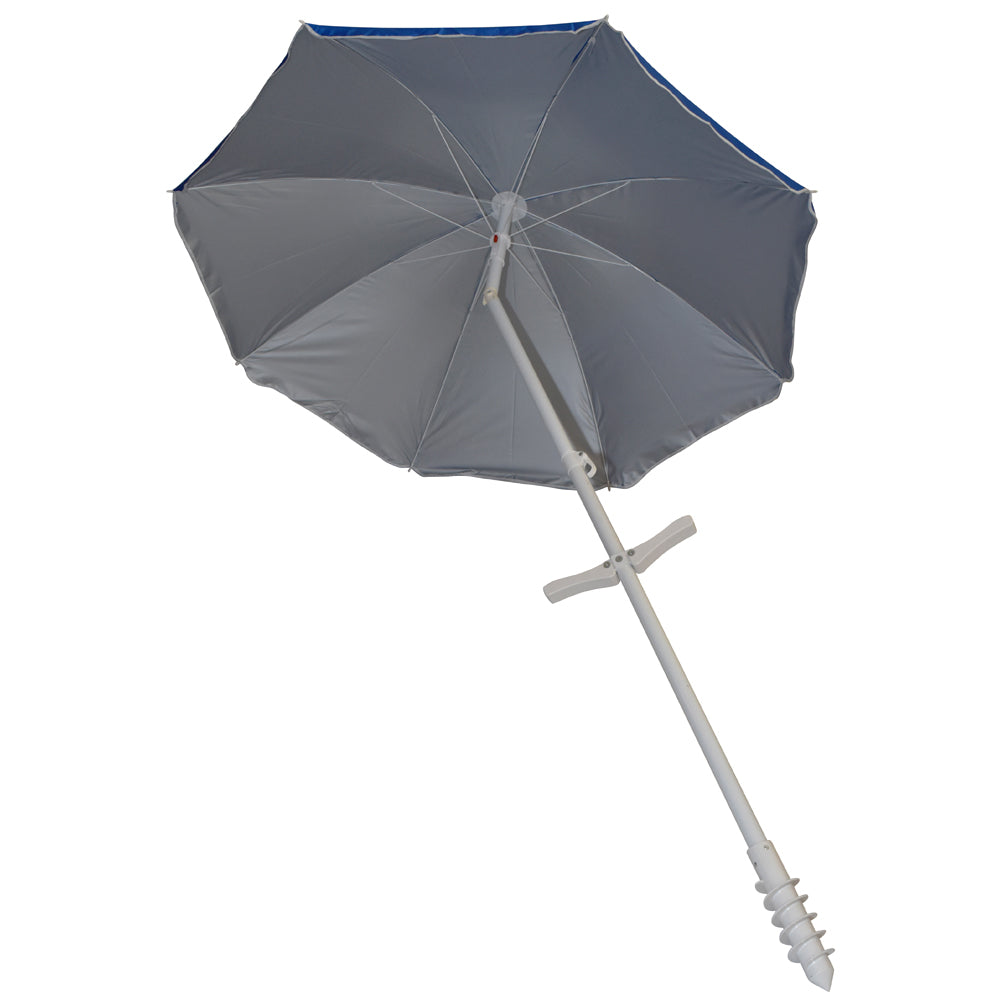 6 Ft. Classic Oxford Silverlined Beach Umbrella w/ anchor - Stripes BeachStore Beach Gear > Beach Umbrellas > 6-7 ft Beach Umbrellas