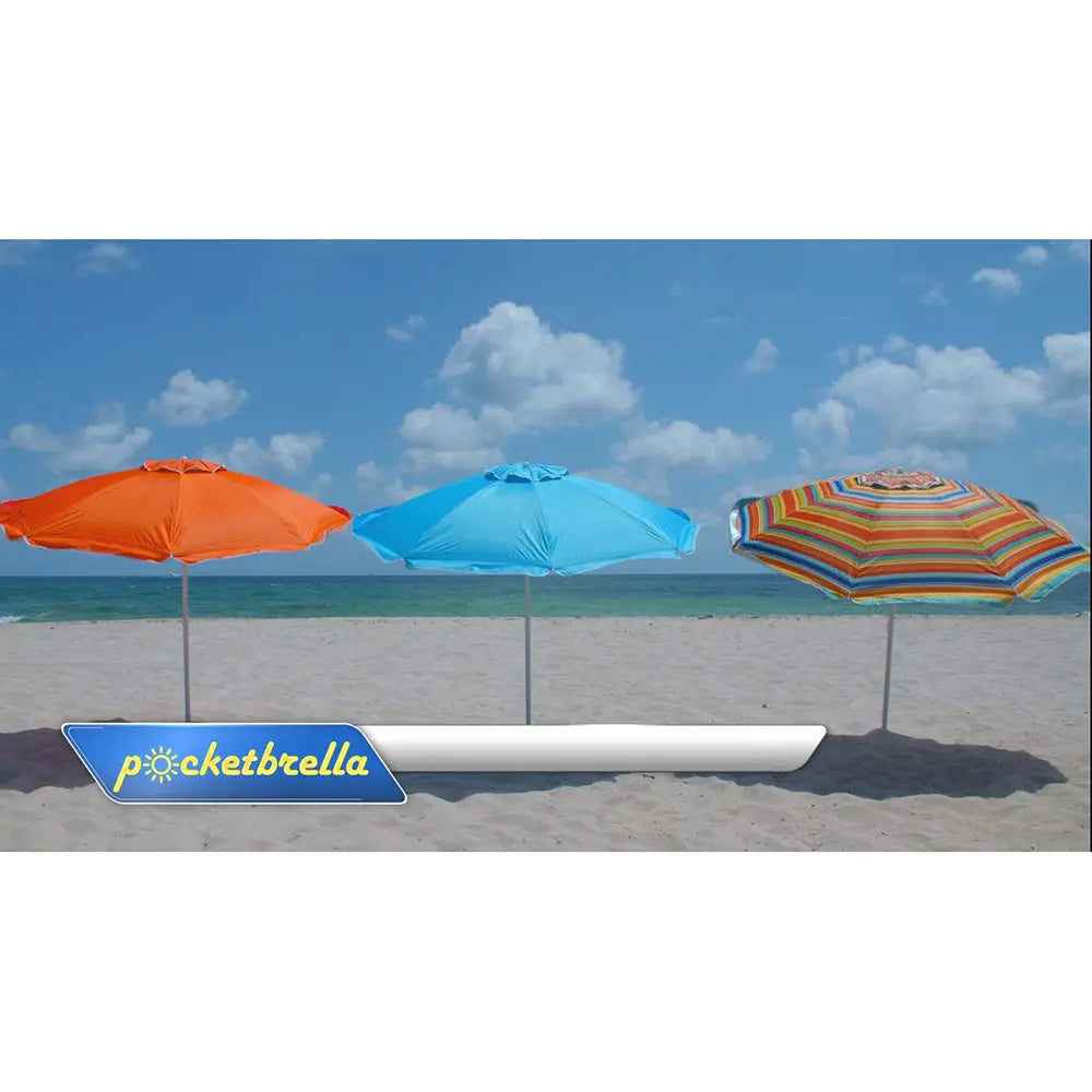 7 ft.  Pocketbrella Beach Umbrella w/ Interior Storage & Anchor BeachStore Beach Gear > Beach Umbrellas > 7-13ft Beach Umbrellas