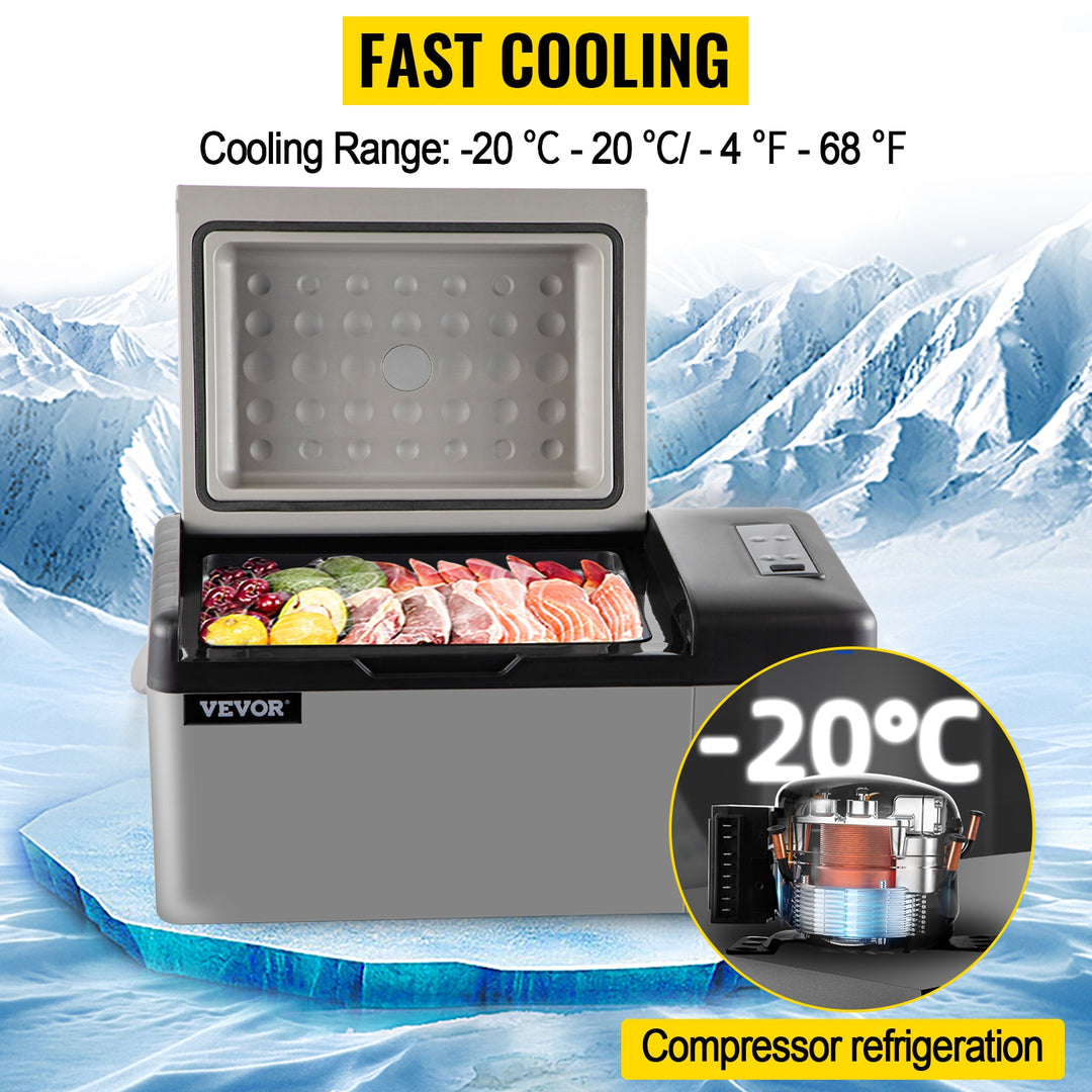 VEVOR 20L 22L 35L 45L 55L Car Refrigerator Mini Fridge Freezer Portable Compressor Cooler 12/24V DC 110-240V Ice Box for Camping BeachStore 
