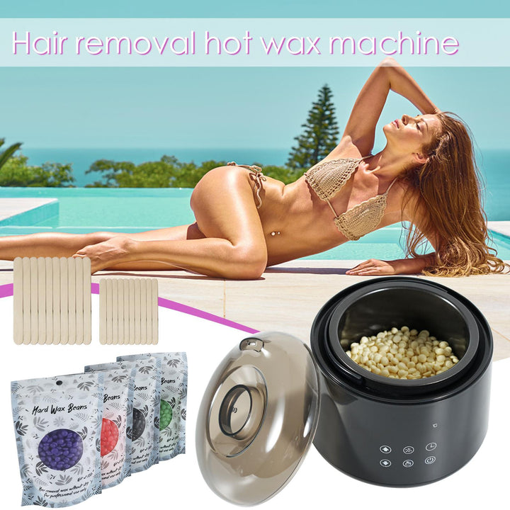 Hair Removal Home Waxing Kit Wax Warmer Hard Wax Kit With 4 Formula Hard Wax Beads For Full Body, Legs, Face, Eyebrows, Bik N3Y6 BeachStore 
