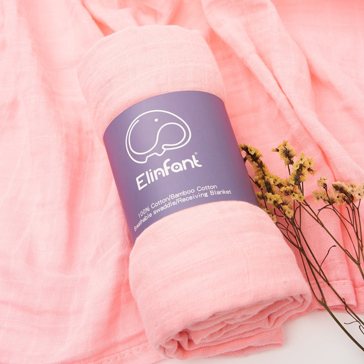 Elinfant 100% cotton 120*110cm 2 Layers Newborn Baby Bath Towel Wrap Muslin Swaddle Blankets Wholesale Dropshipping BeachStore 