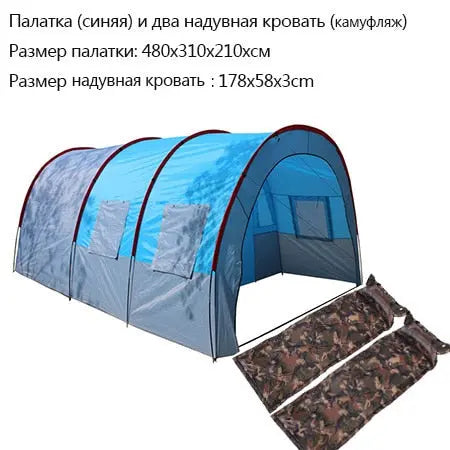 Spacious and Waterproof Canvas Camping Tent - Fiberglass, Ideal for Family and Group Outdoor Adventures - Accommodates 5-8 People - BeachStore