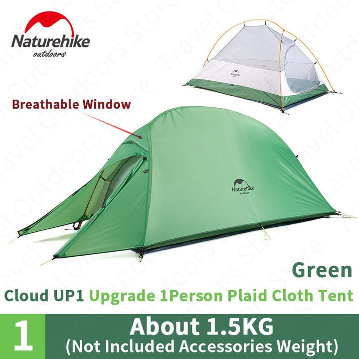 Naturehike Cloud Up Upgrade Camping Tent Outdoor Single Person 20D Silicone 1.2kg Ultralight Tent Portable Camping Hiking Beach - BeachStore