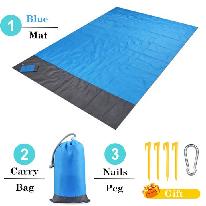 Portable Picnic Beach Mat Pocket Blanket Waterproof Beach Blanket Folding Lightweight 2x2.1m Camping Mat Outdoor Sand Beach Mat - BeachStore