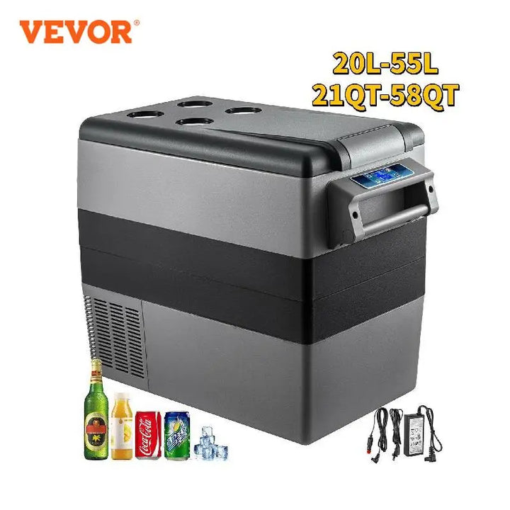 VEVOR 20L 22L 35L 45L 55L Car Refrigerator Mini Fridge Freezer Portable Compressor Cooler 12/24V DC 110-240V Ice Box for Camping BeachStore 
