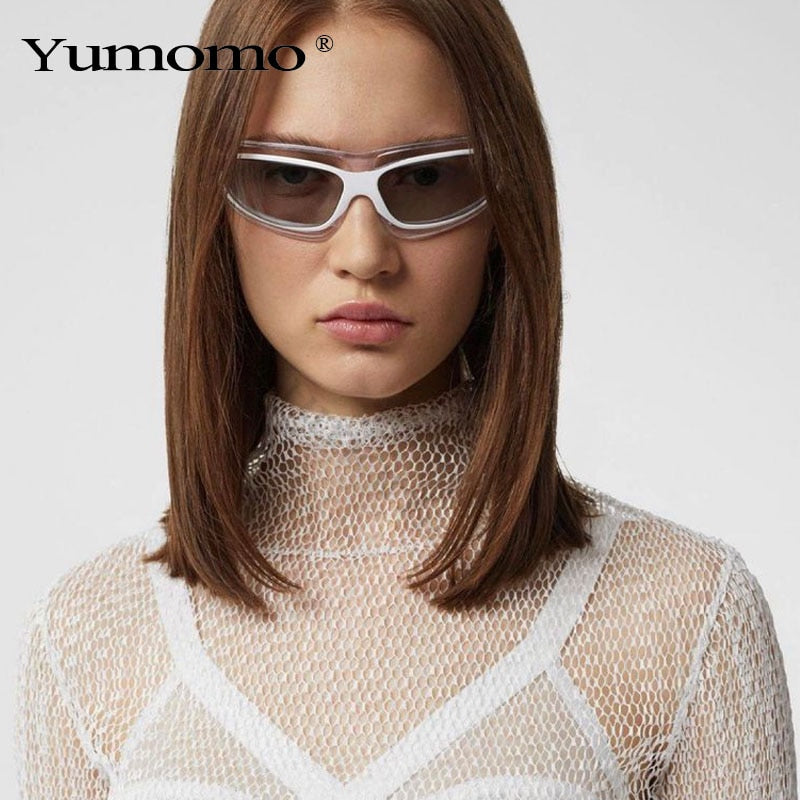 Retro Steampunk Glasse Sunglasses Women Fashion One Piece Sun Glasses Female Classic Designer Shades UV400 Eyewear Candy Color BeachStore 