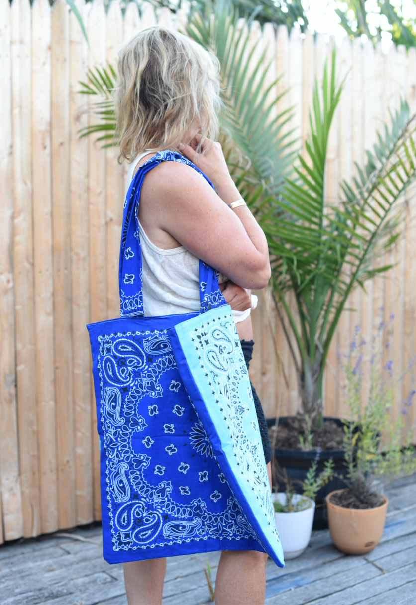 The Original Genuine Bandana Beach Tote Bag (22 Inches)  Made in USA BeachStore Tote Bags