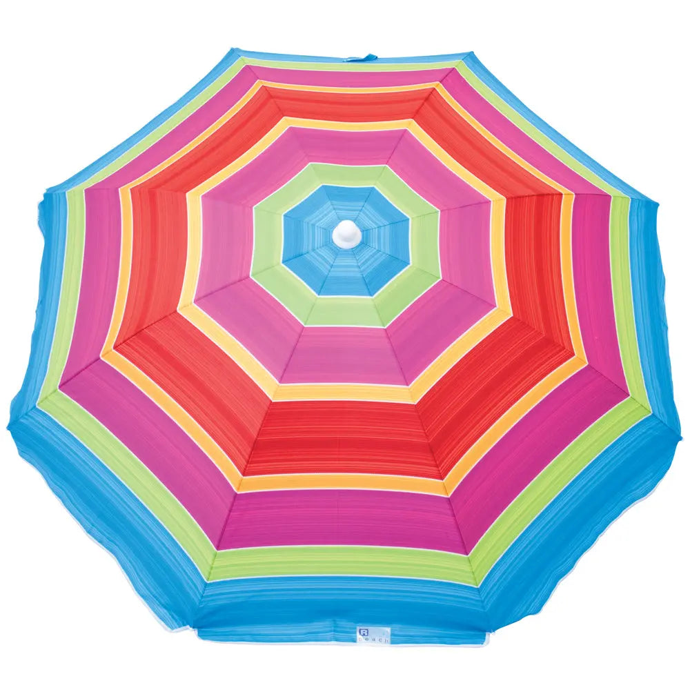 RIO Classic 6 ft. Sun Blocking Tilt Beach Umbrella - Stripe BeachStore Beach Gear > Beach Umbrellas > 6-7 ft Beach Umbrellas