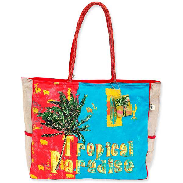 Tropical Pradise Rojo Palm Beach Tote Bag - Tropical Pardise BeachStore Beach Gear > Beach Bags > Beach Tote Bags